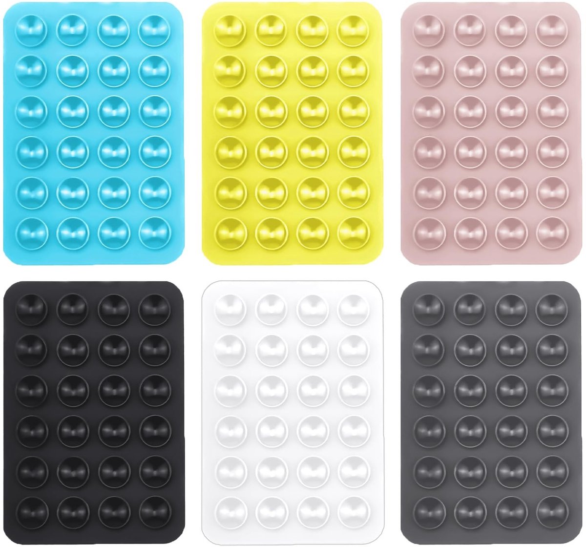Set van 6 Silicone Zuignap Houder voor Mobiele Telefoons - Veilig en Stijlvol