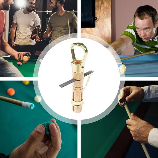 Houten Staaf Trimmer voor Biljart, Twee-in-één Reparatietool met Bestand en Klem, Perfect voor Cue Onderhoud en Verbetering van Speelkwaliteit van Merkloos — afbeelding 2