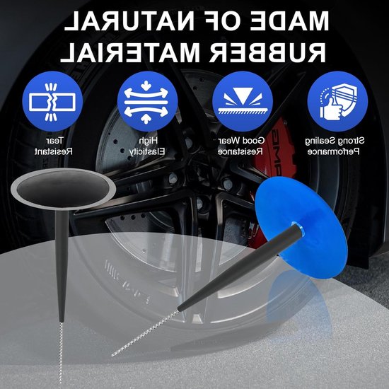 24 Stuks Reparatieset voor Autobanden - Rubber Paddenstoel Reparatiebanden — afbeelding 3