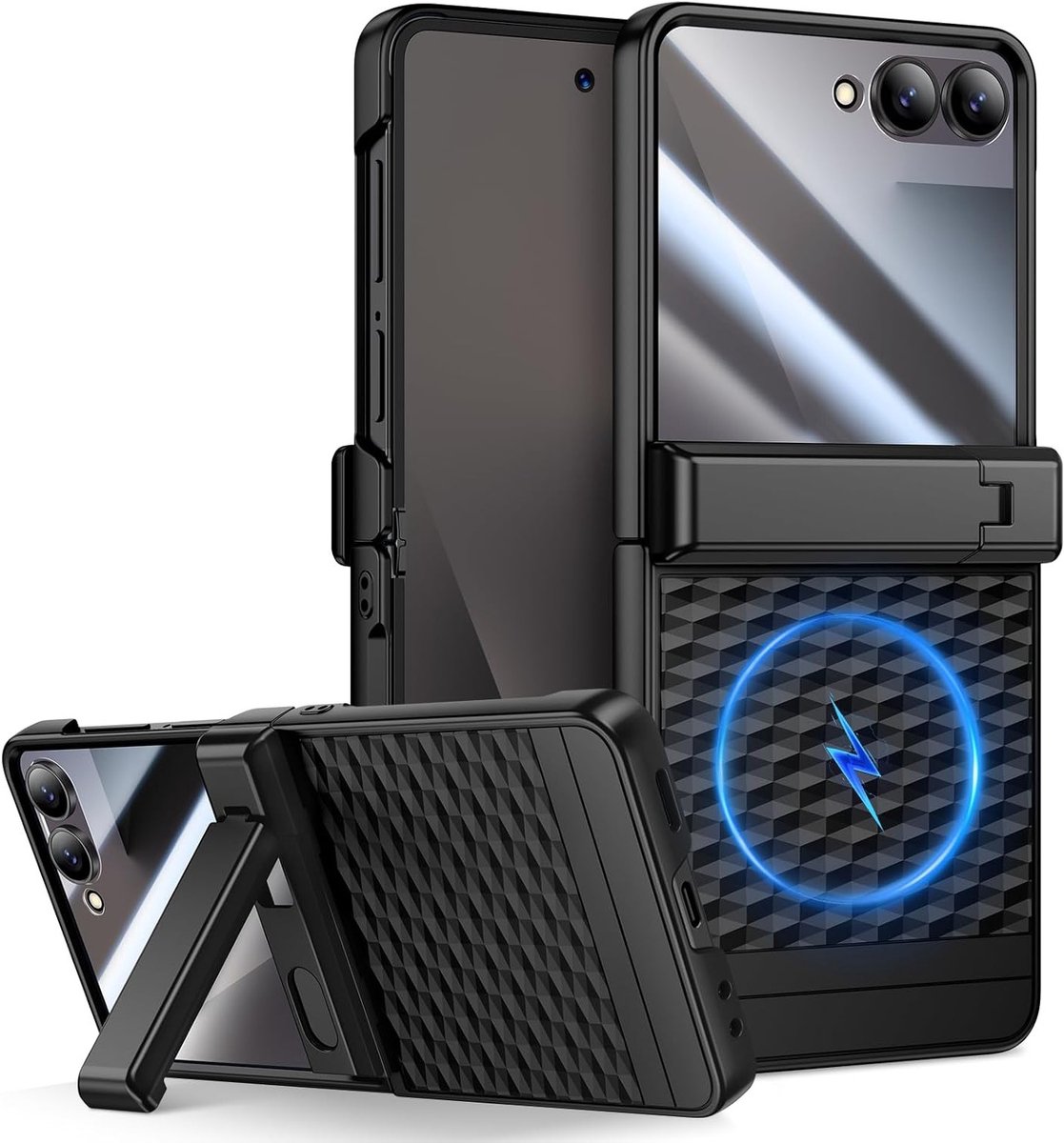 Galaxy Z Flip 7 Hoes met MagSafe en Hinge Bescherming - Slank, Antikras, Camera Bescherming, Zwart
