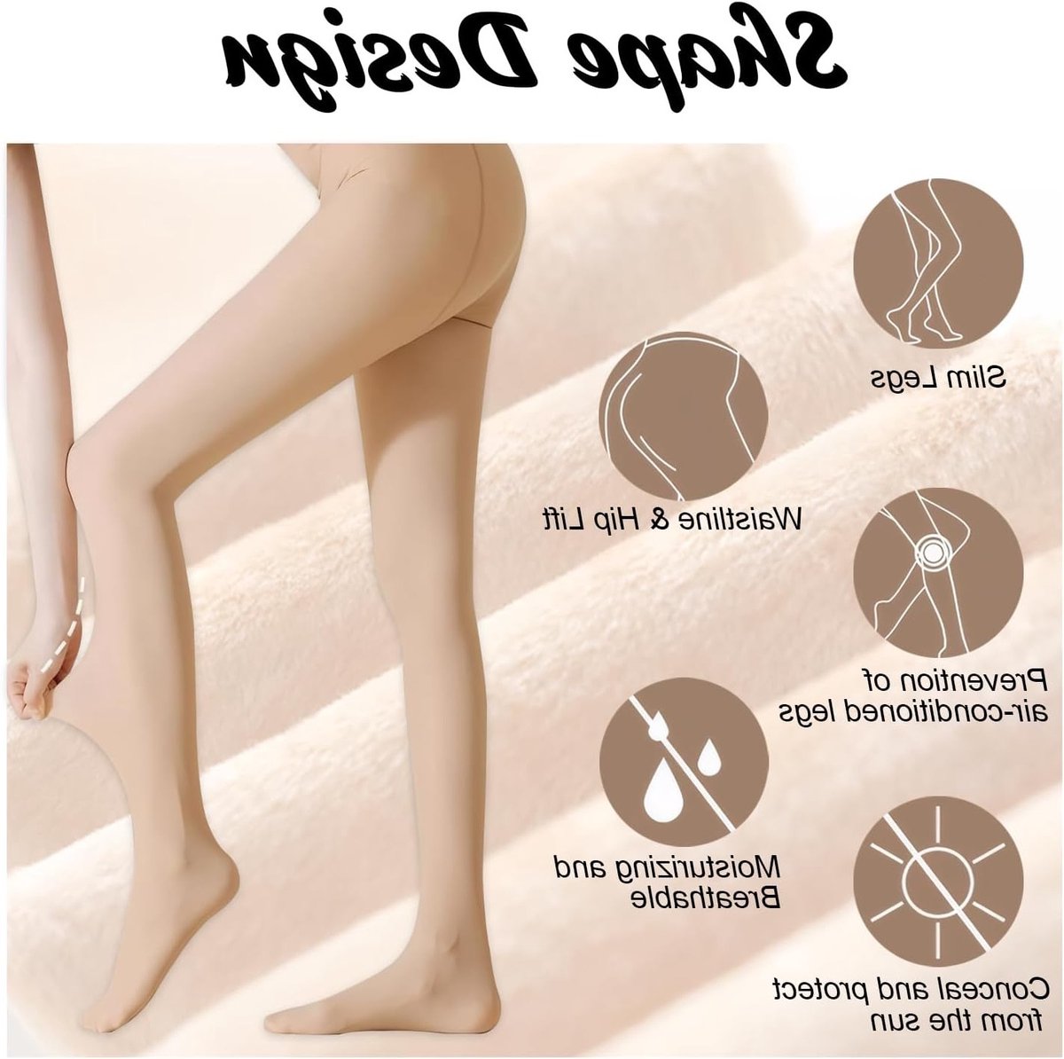 Dikke Thermoleggings voor Dames, Warme Panty met Fleecevoering, Ideaal voor Winter, Hoogwaardige Stretch en Bovenste Taille voor Comfort en Ondersteuning (35-75kg)
