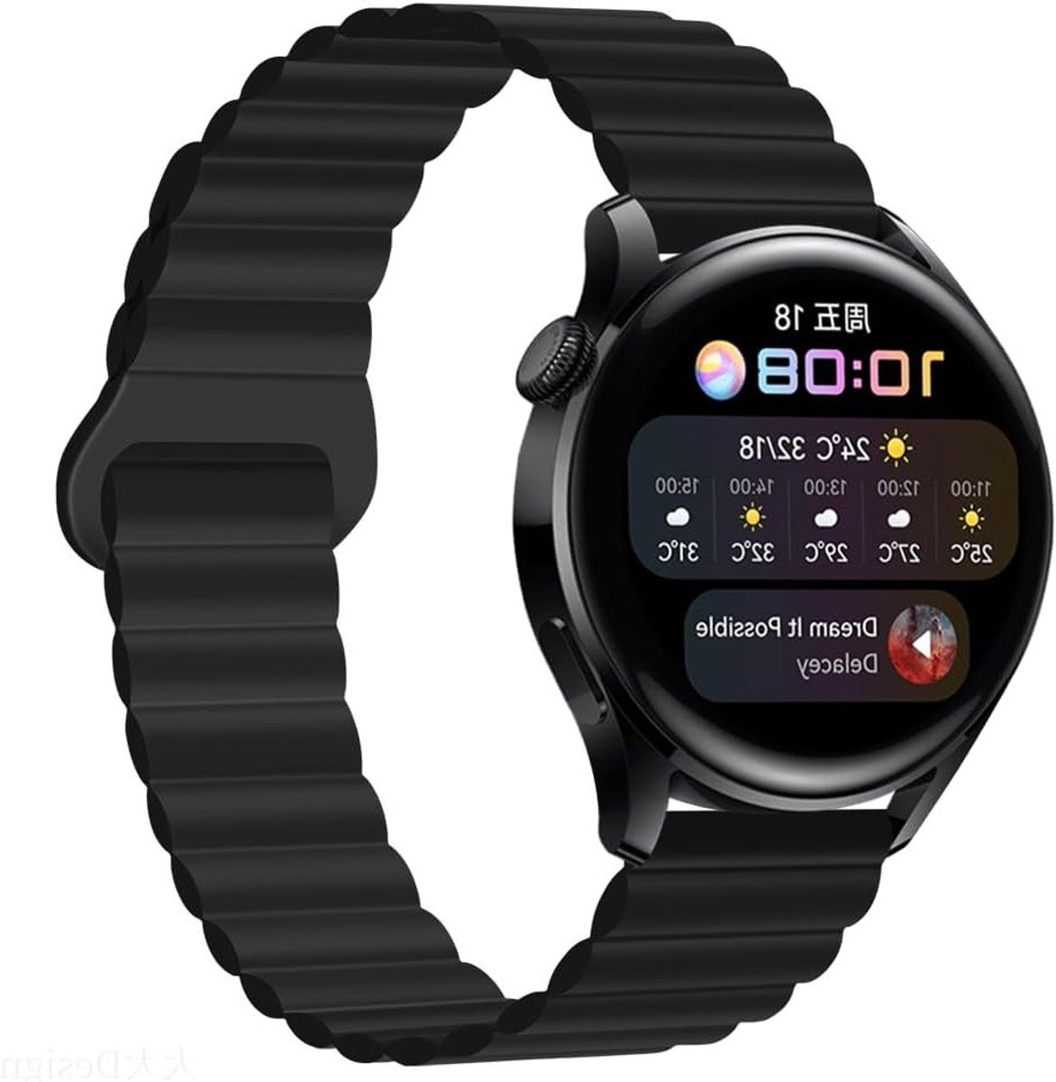 Silicone Vervangband voor Smartwatches - Magnetisch, Geschikt voor Amazfit GTS 4/3/2 en Bip 3 Pro, 20mm Armband voor Comfort en Stijl