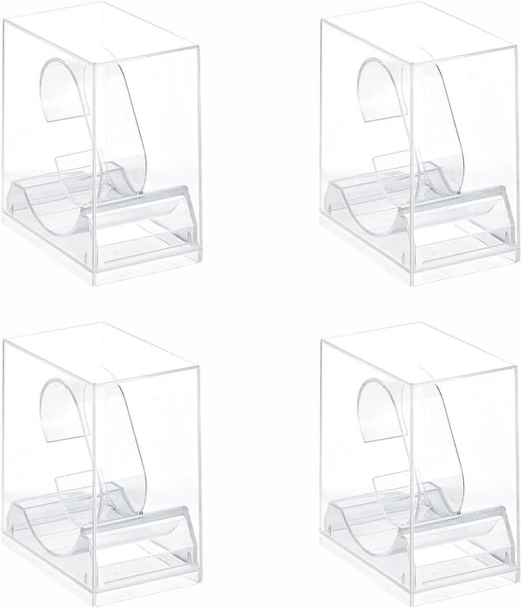 Acryl Horlogehouder Set van 4 - Transparante Stand voor Horloges en Armbanden, Perfect voor Tentoonstellingen en Organisatie