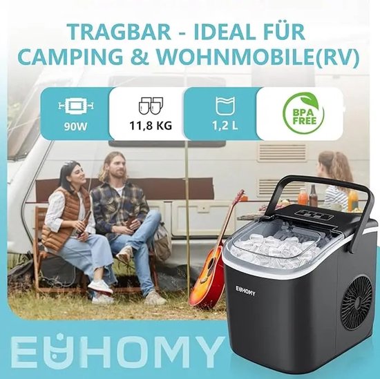 Milova Ijsblokjesmachine - Ijsblokjes maker - Draagbaar - Zelfreinigend - Ijsmaker - Ijsblokjes - Ijs - Koude drankjes - Horeca - Zomer van Merkloos — afbeelding 5