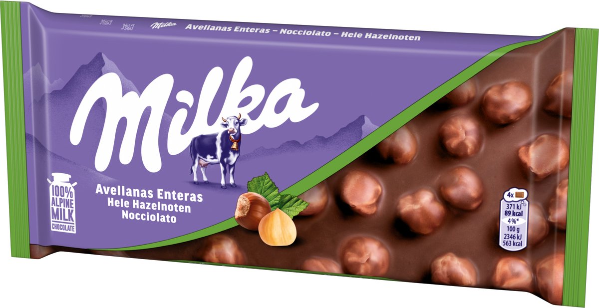 Milka Chocolade Reep Hele Hazelnoot - Doos 17 x 95g - Chocoladerepen en Tabletten - Voorraad - Verjaardag Cadeau Vrouw of Man - Geschenkset voor Man en Vrouw