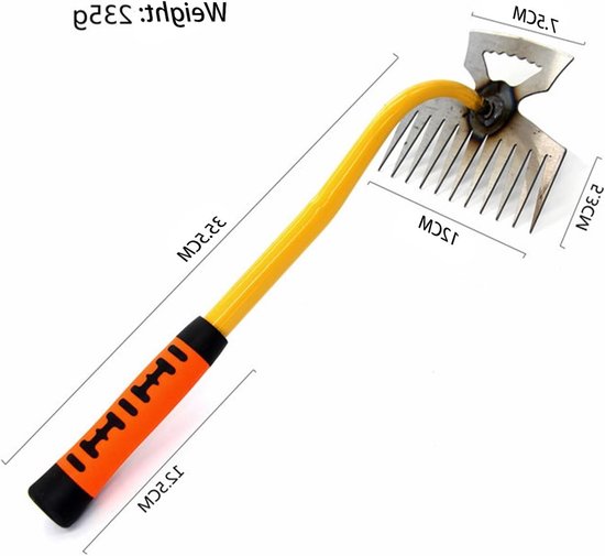 Hand Weed Cutter - 11 Teeth Stainless Steel Weed Cutter Pro met 14 Inch Lange Handgreep - Industrieel Onkruidverwijderaar + Voegen Schraper - Antislip Handvat voor Bestrating Voegen en Tuinieren van Merkloos	 — afbeelding 2