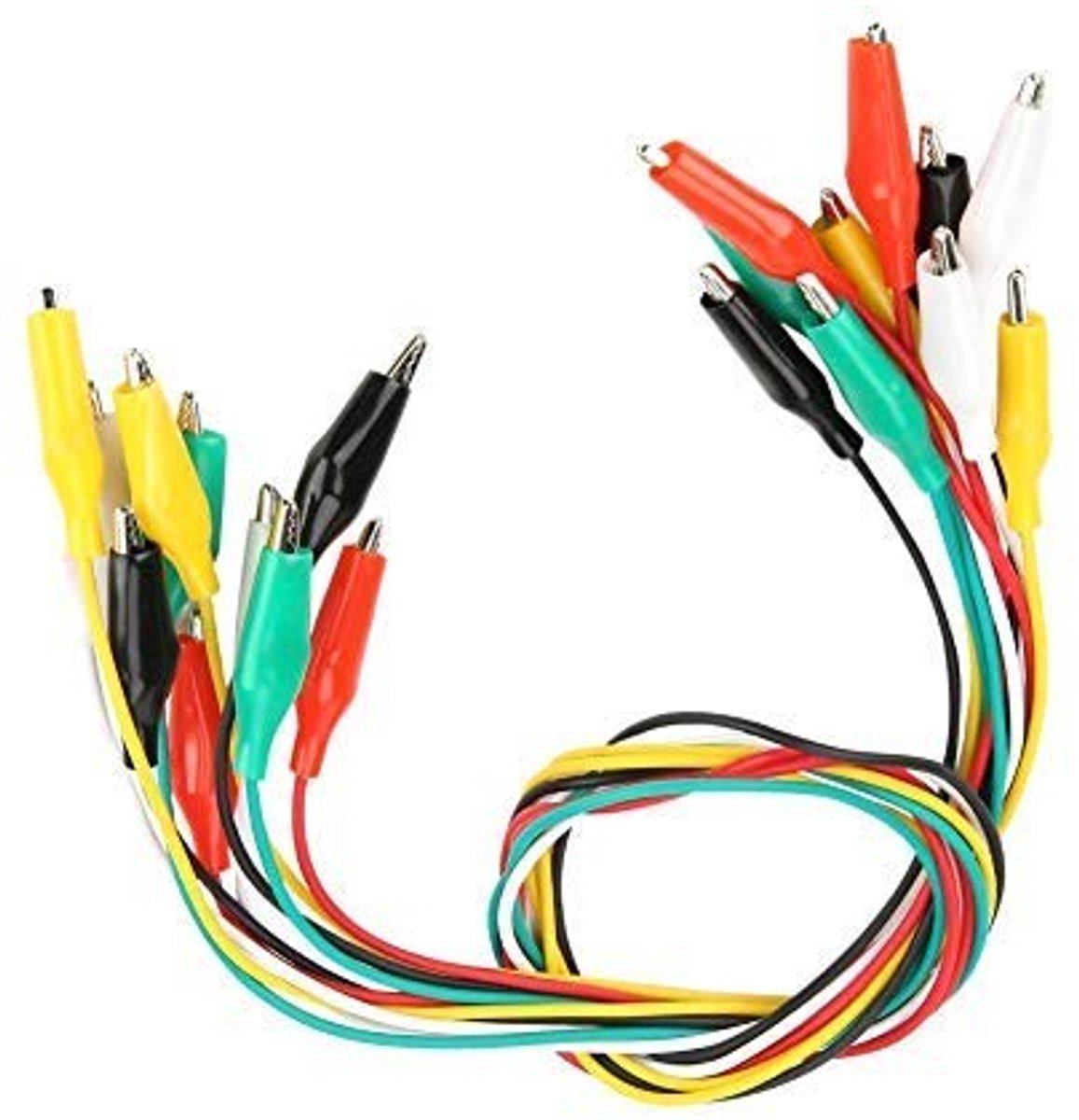 ONF3 - Crocodile Clamps Wire - Testkabel - Betrouwbaarheid - 10 Stuks - Alligator Clips - Handig voor Experimenteel Gebruik - 5 Kleuren