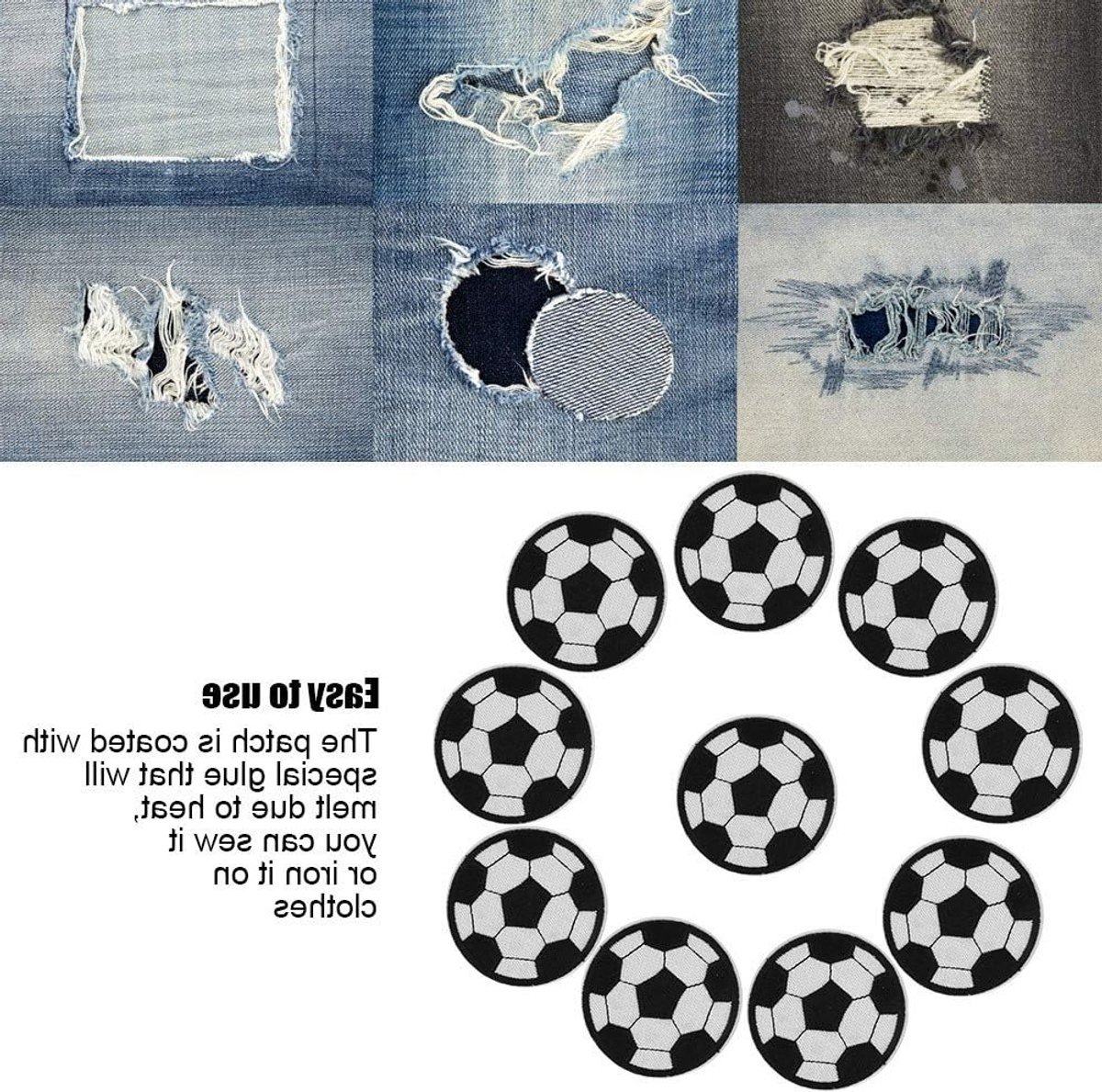 10 Stuks 7cm Geborduurde Patches voor Voetbalpatroon - Naai- en Strijkpatches voor Kleding en Jassen