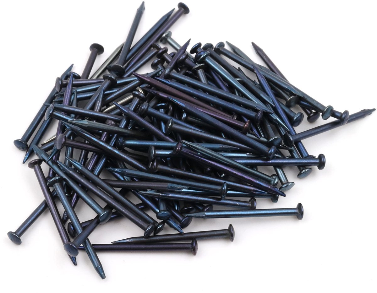 aladdien - Stalen pennen - Spijkers voor plinten - Blauw - Stalen nagels - Perfect voor klussen en verbouwingen - 100 stuks