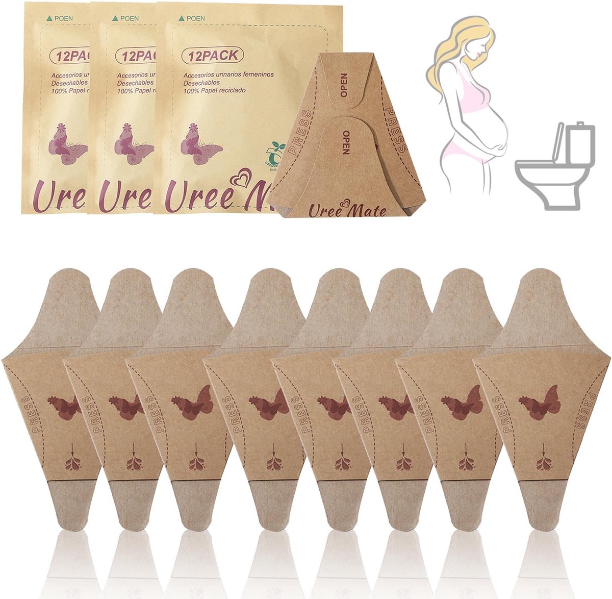 Allecto - Urinaal voor Vrouwen - Wegwerp Urinal - Ideaal voor Reizen - Vrouwelijk - Comfortabel en Hygiënisch - Geschikt voor Outdoor Activiteiten ..