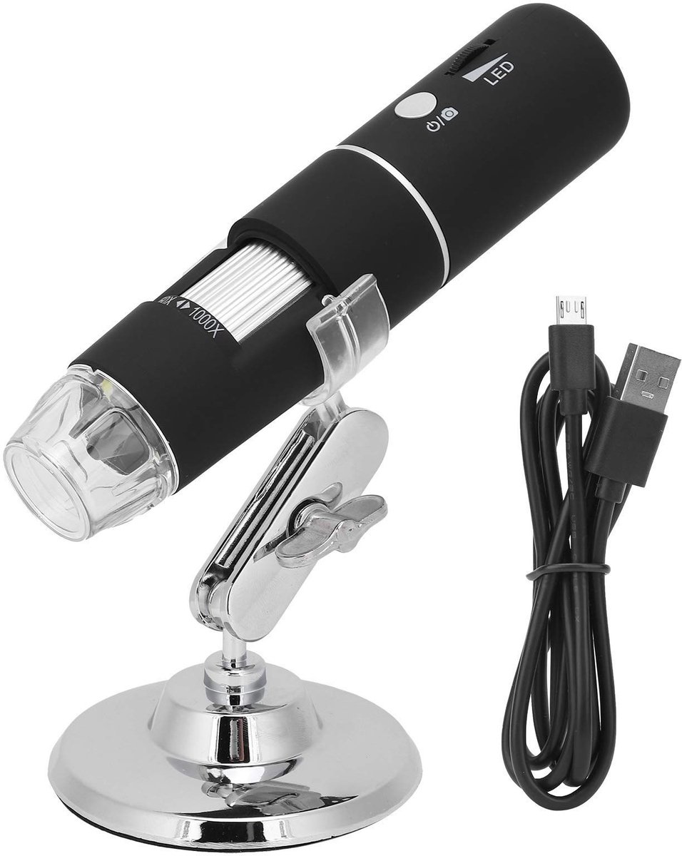 ONF3 - Digitale Microscoop - 1080P - Met 50-1000x Vergroting - Inclusief 8 LED Lichten - Geschikt voor Onderzoek - Compact en Draagbaar