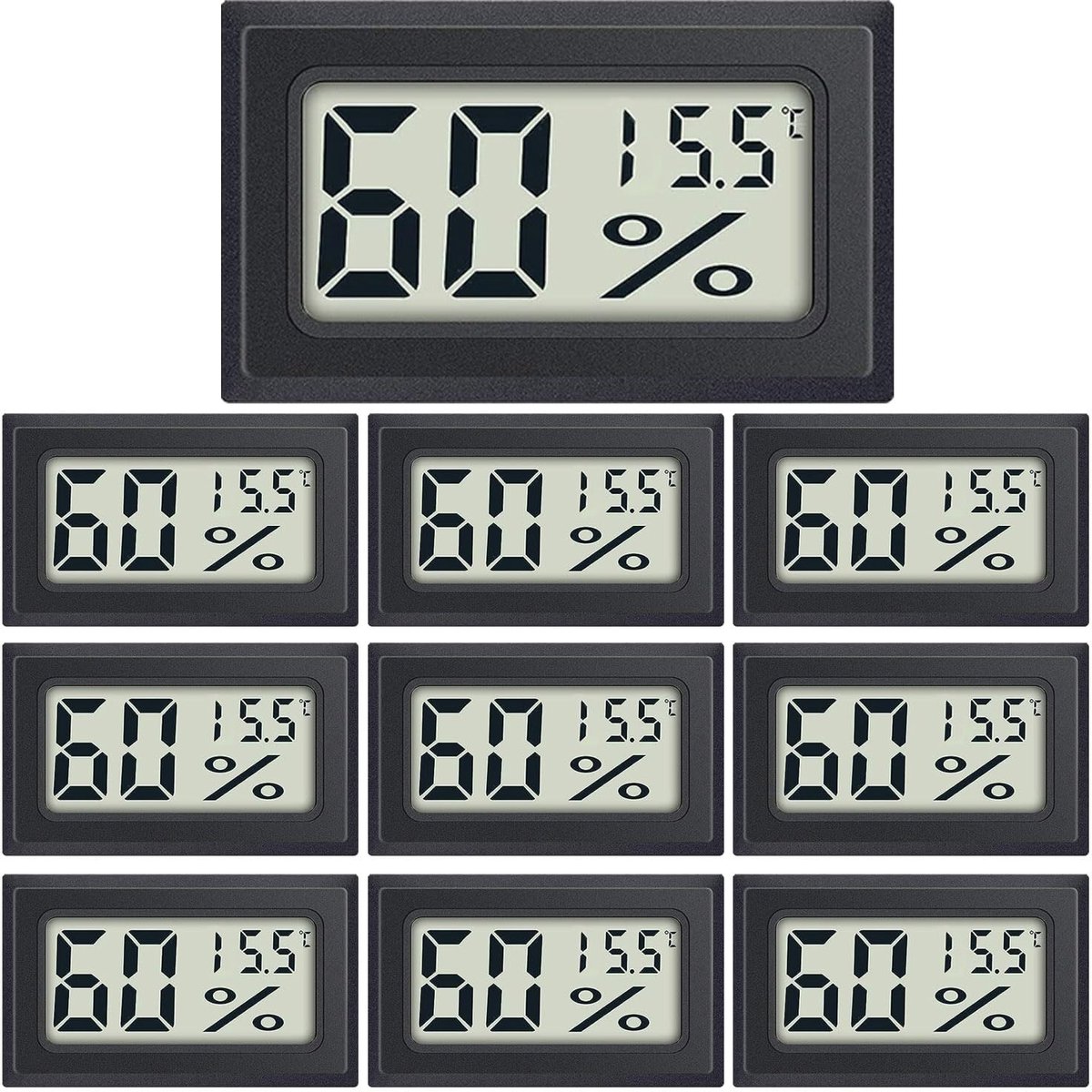 Allecto - Mini Digitale Thermometer Hygrometer - Temperatuur en Vochtigheid - Nauwkeurige metingen voor binnen - Handzaam formaat - Geschikt voor t..