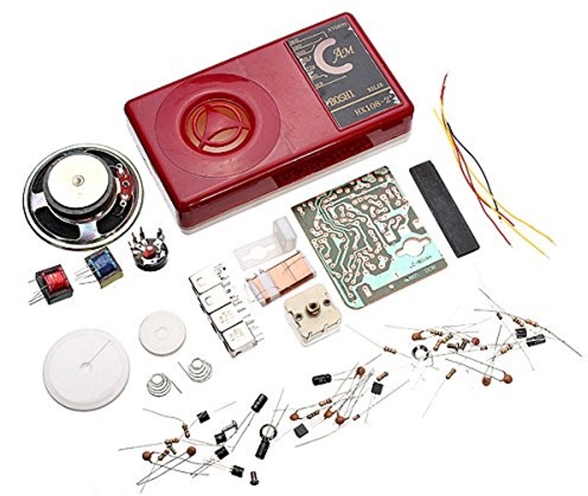Allecto - Bluelover Seven AM Radio DIY Kit - Elektronische Leer Kit - Rood - AM en FM Radio - Voor hobbyisten en leergierige geesten