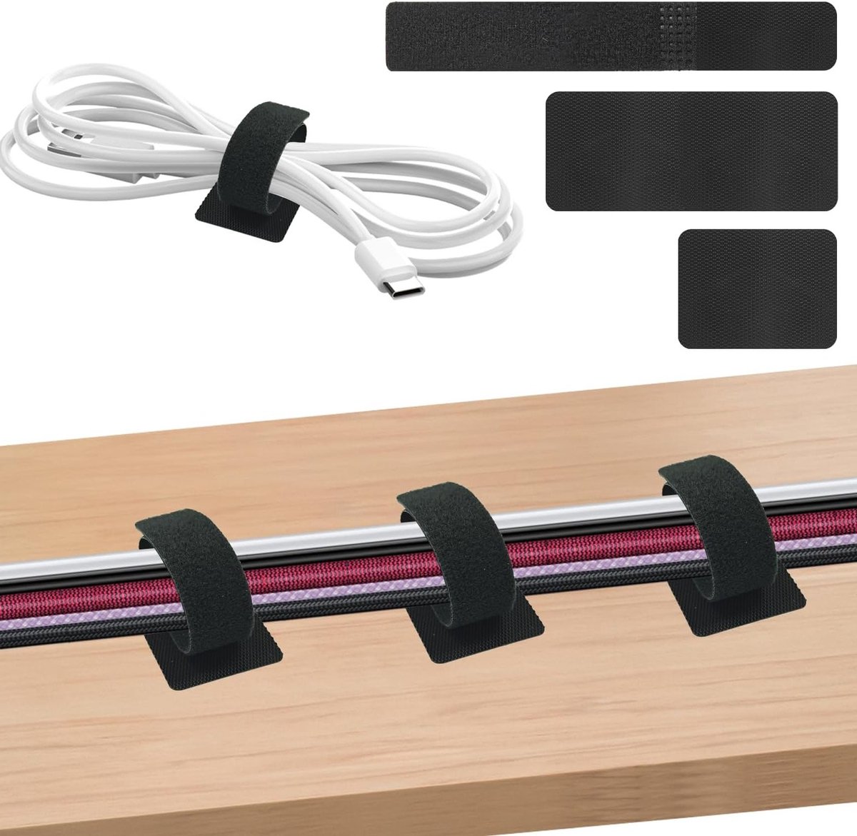 20 Pairs Onder Desk Kabelgeleiders | Kabelorganizer voor Telefoon, Muis en Computer | Efficiënte Oplossing voor Kabelbeheer in Kantoor (Zwart)
