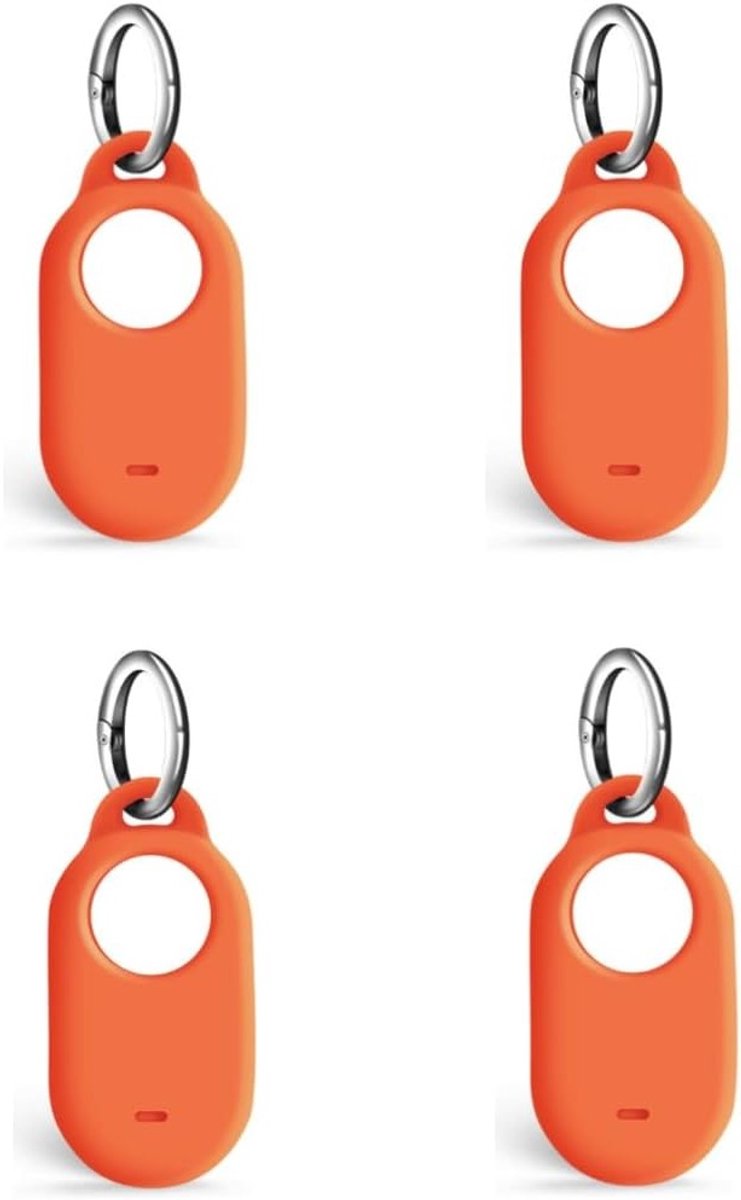 Siliconen Beschermhoes voor SmartTag 2 - Shockproof, Anti-Kras en Makkelijk Toegankelijk - Perfecte Pasvorm in Oranje, 4 Stuks