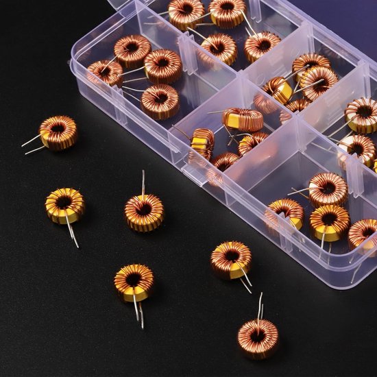30 Stuks Toroidale Magnetische Inductor Assortiment Kit met 6 Maten voor Transformers DIY - Koper Draad Wond, Inductantie Spoelen, Elektronische Componenten van Merkloos — afbeelding 4
