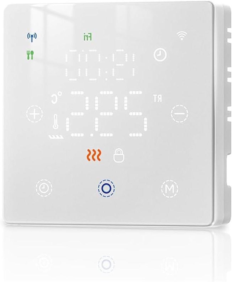 Slimme Thermostaat - App Bediening - Energie Besparen - Wekelijkse Programmering - IP20 - Wit