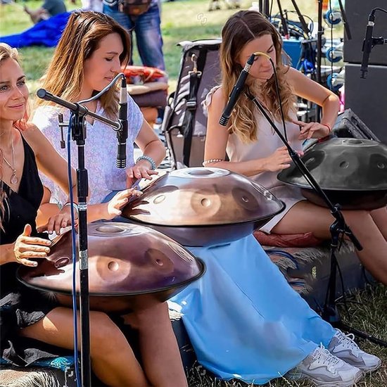Handpan Trommel - Stalen Trommel - Muziek Maken - 432Hz Stemming - 56cm Diameter - Paars — afbeelding 5