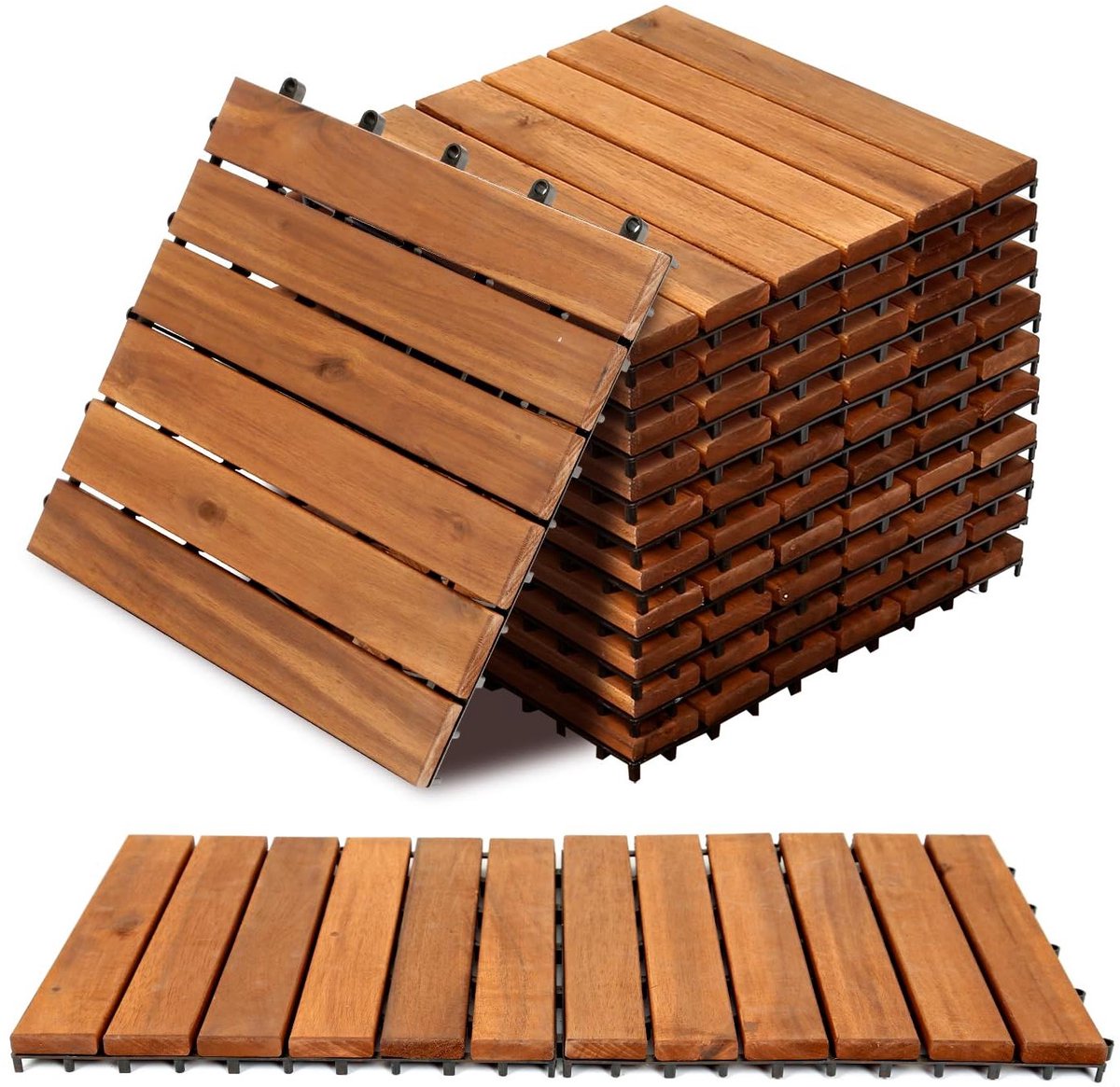Houten Tegels - Terrasplaten - Buiten Leven - FSC Gecertificeerd - 55 Stuks 5m² - Acaciahout