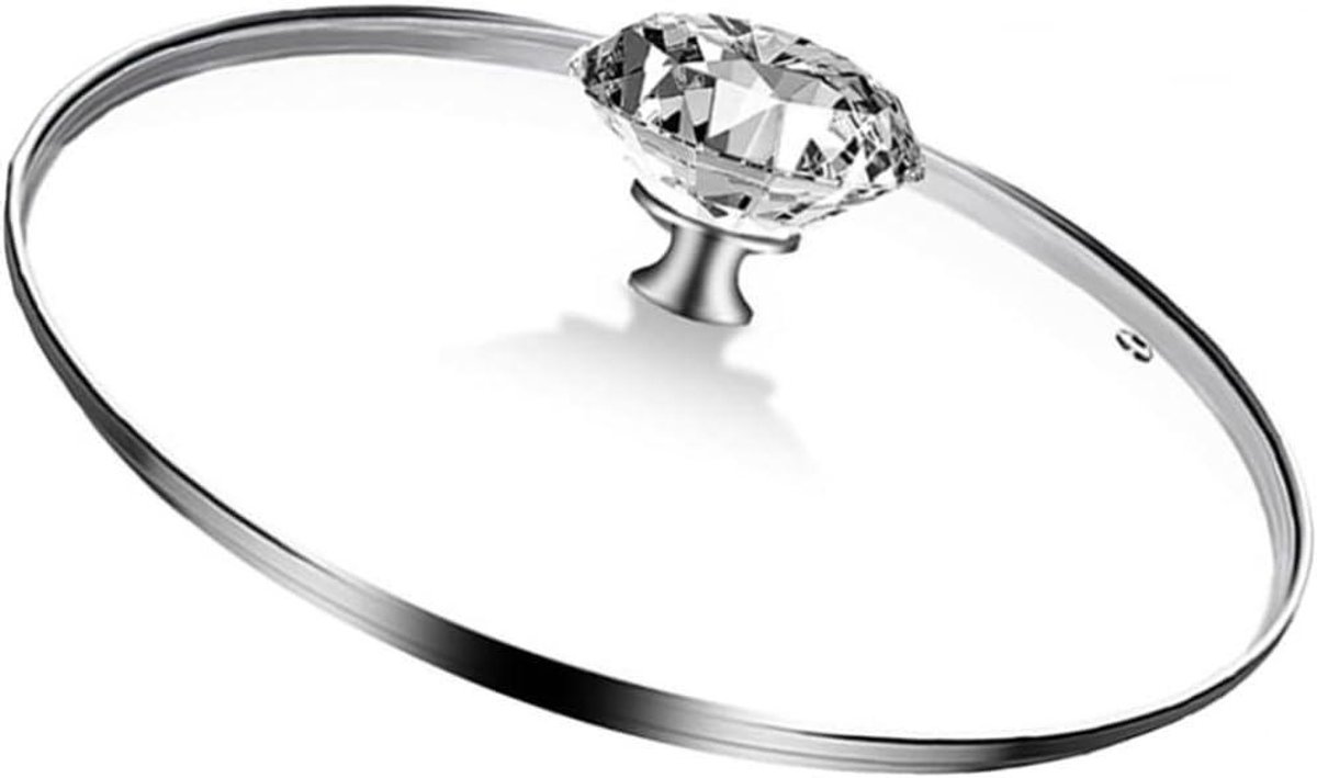 Glazen Deksel - Pan Deksel - Koken - Transparant Zichtbaar - 32 cm - Zilver
