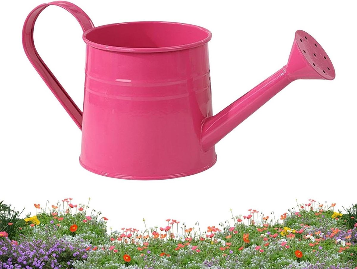 Metalen Gieter - Bloempot Watergever - Planten Verzorgen - Lange Nauwkeurige Tuit - 1 Liter - Roze