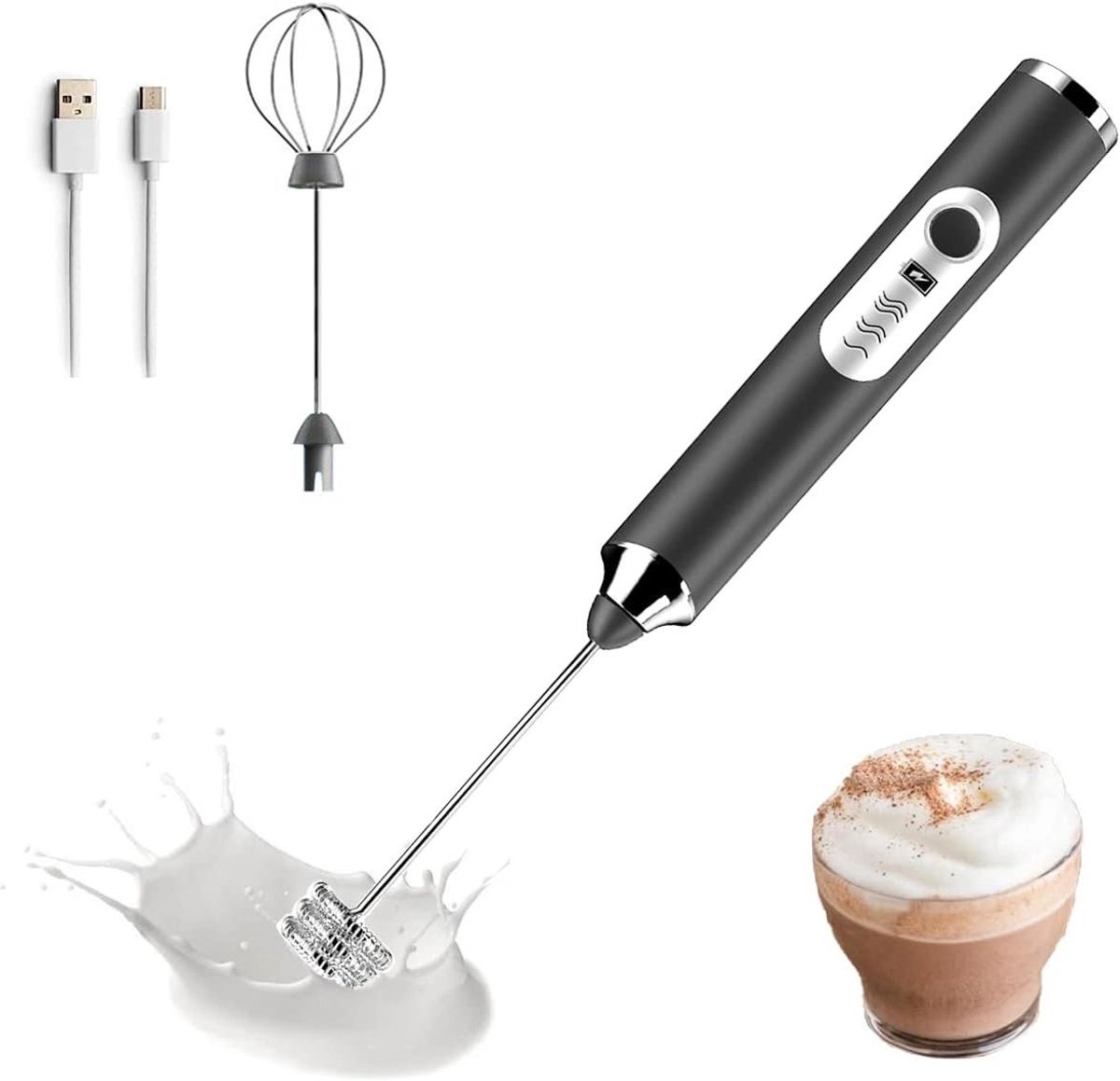 Melkopschuimer - Koffie klopper - Dranken maken - Drie snelheden - USB oplaadbaar - Rood