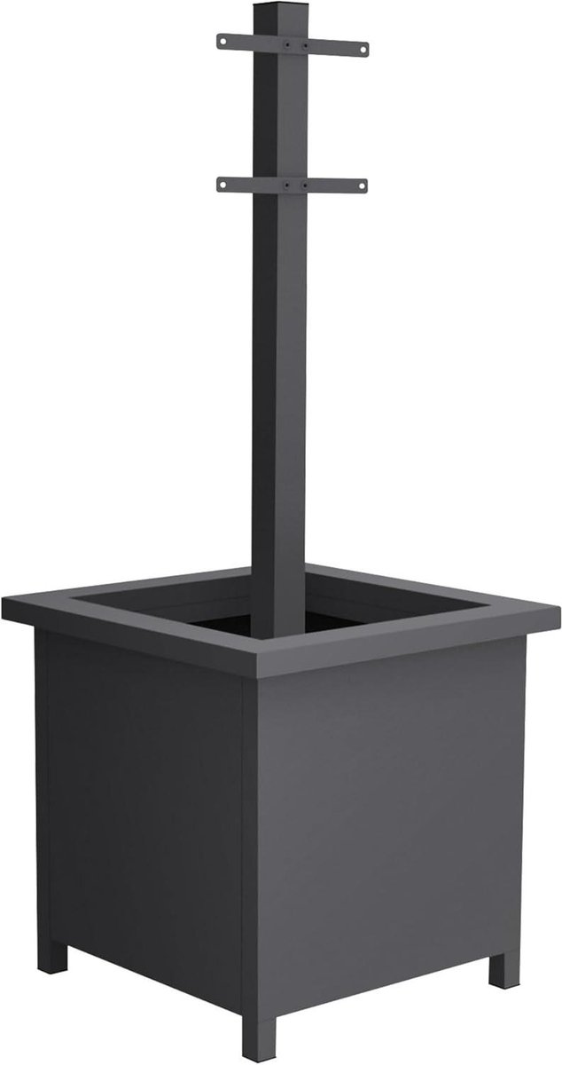 Brievenbusstandaard - Paal met plantenbak - Brieven ontvangen - Vrijstaand met bak - 120 cm hoog - Antraciet