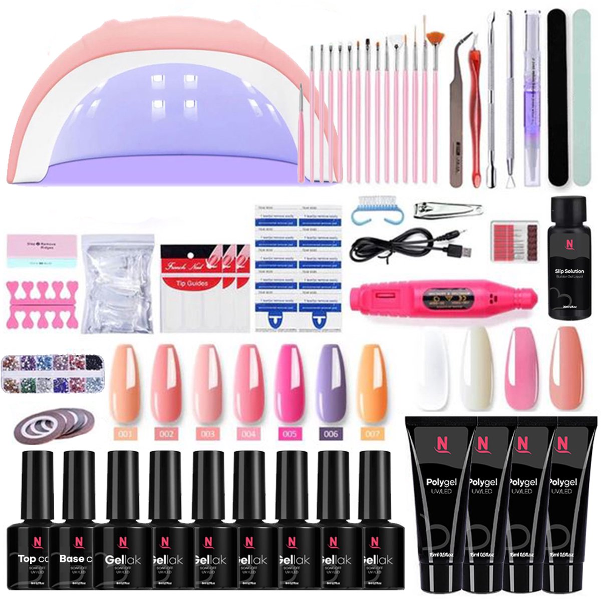 Productfoto van Nagelstad Gelnagels Set met 10W-lamp (bron: bol)