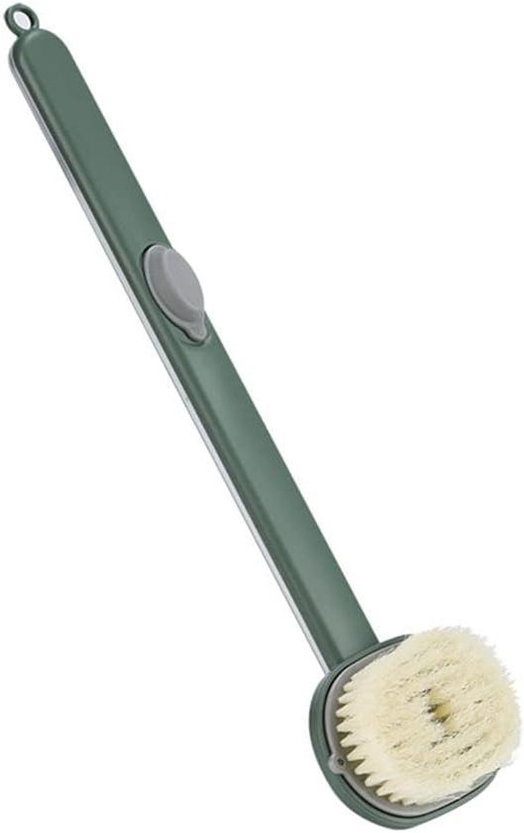 Doucheborstel Lange Steel - Lichaamsborstel - Rug Reinigen - Zeepdispenser - 36 cm - Groen