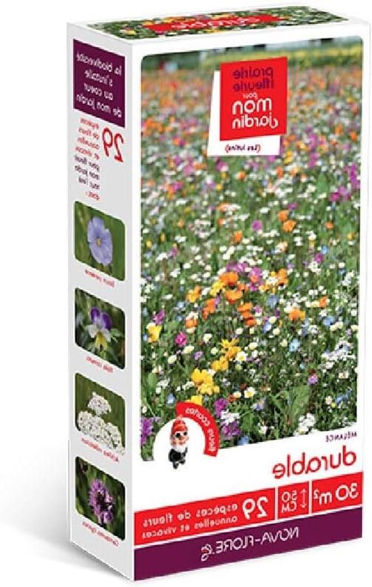Bloemenweide Zaden - Natuurlijk Grasveld - Tuin Aankleden - Zeer Diverse Samenstelling - 30 m² - Groen