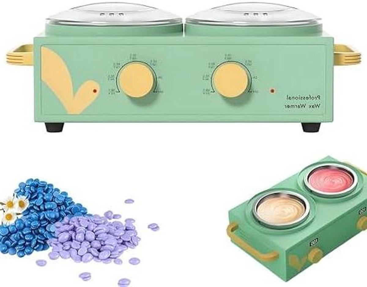 Dubbele Wax Verwarmer - Hete Wax Machine - Ontharen Thuis - Dubbele Ovens - 1000ml - Wit