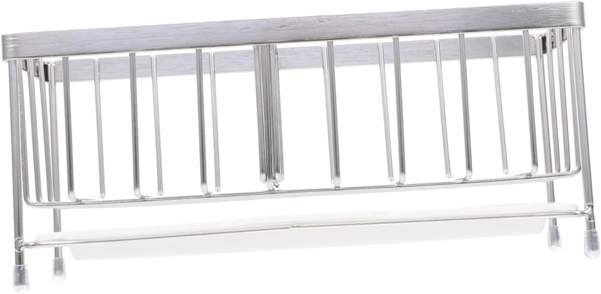 Keuken Opbergrek - Spons Houder - Aanrecht Organiseren - Roestvrij Staal - 21.5x9x8.5CM - Zilver