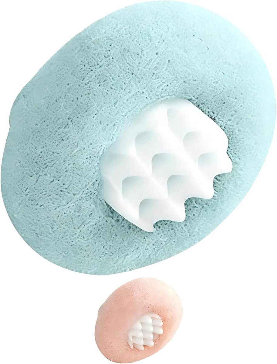 Honingraat Spons - Badbal Set - Douche Reiniging - Zachte Massage - 85 x 75 cm - Blauw Roze