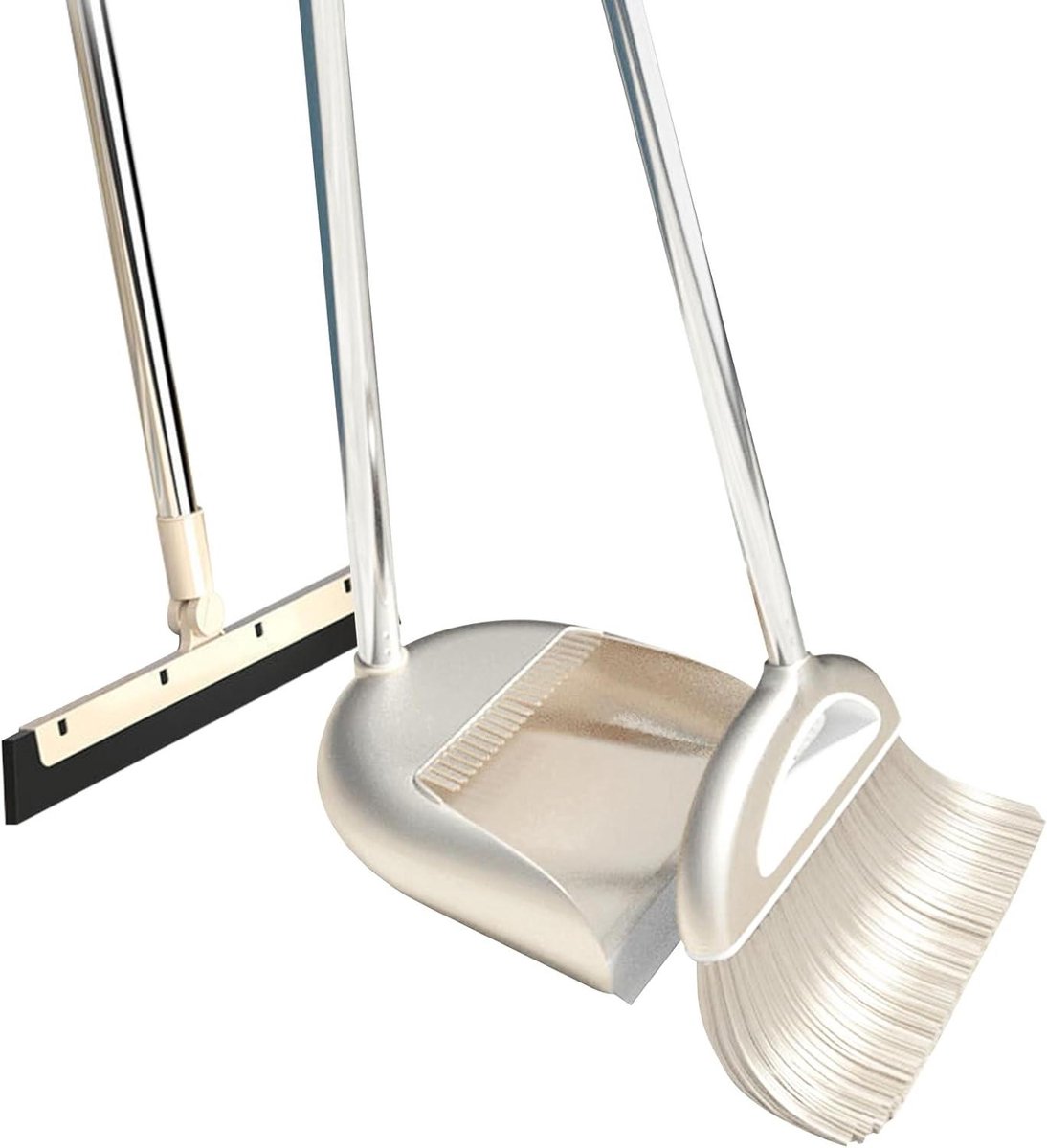 Stof- en borstelset - Veegset lange steel - Vloeren snel reinigen - Met kamfilter - 88 cm steel - Meerkleurig