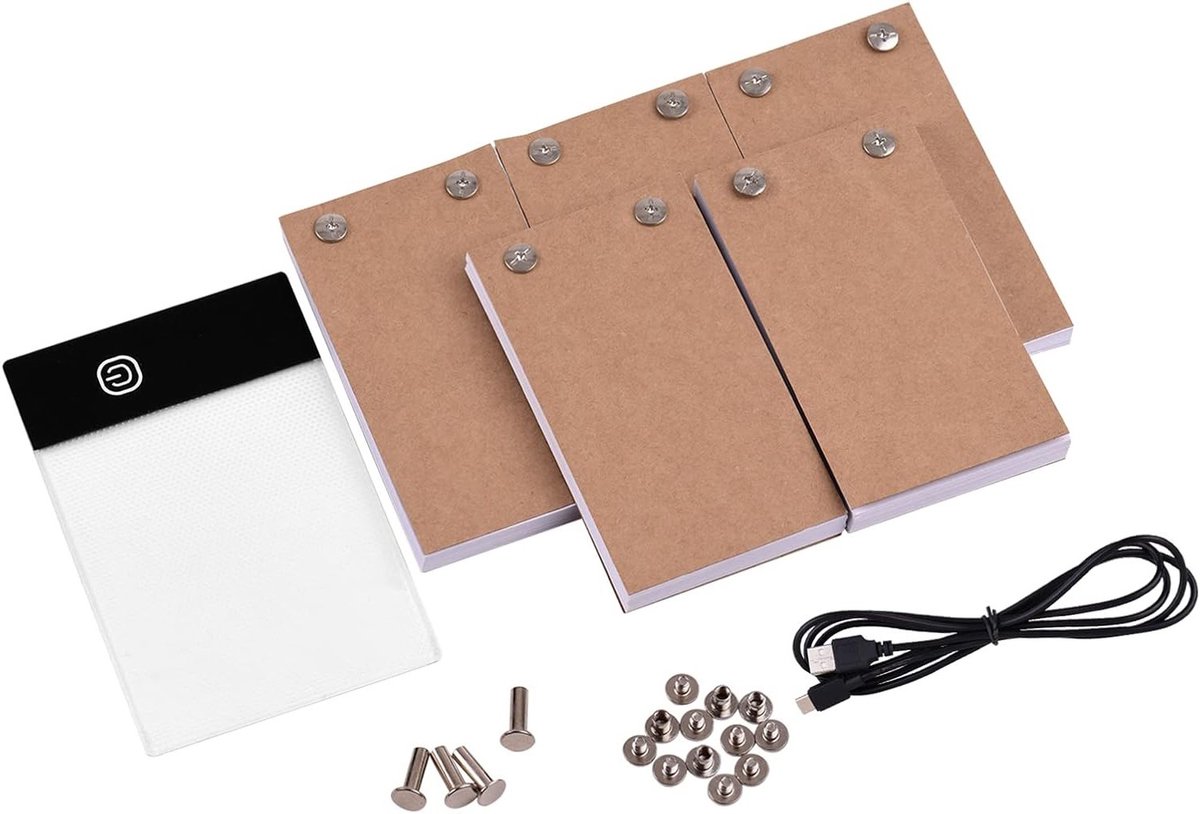 Flipbook Kit met Lichtpad - 300 Vellen Tekenpapier, Binding Schroeven voor Animatie, Schetsen en Cartoons