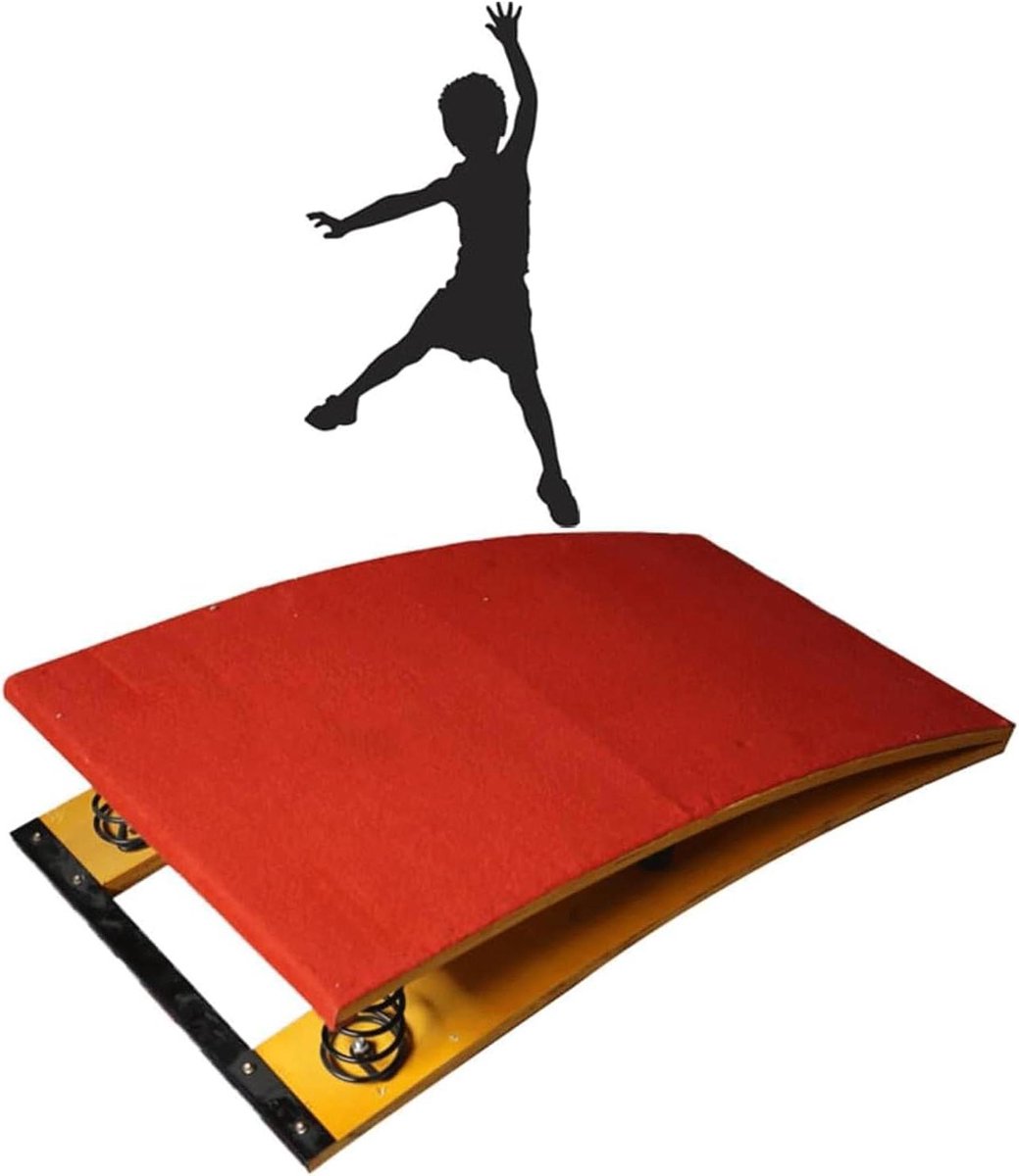 Springplank Gymnastiek - Springboard Turnen - Kracht Opbouwen - Stalen Veer - 120 x 60 cm - Zwart