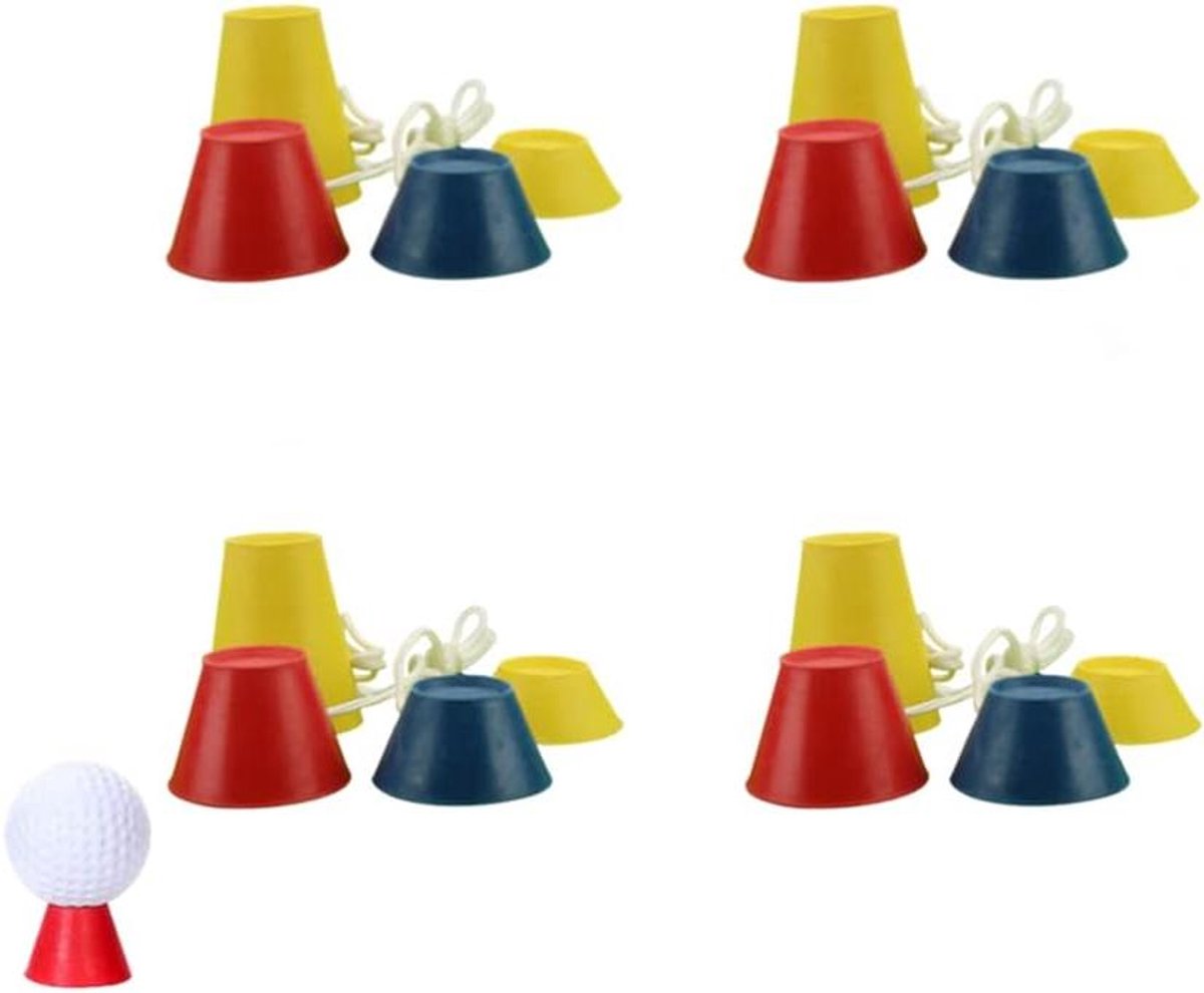 Golf Tees Rubber - Winter Tees Golf - Golf Oefenen - 4 Verschillende Hoogtes - 16 Stuks - Geel Blauw Rood