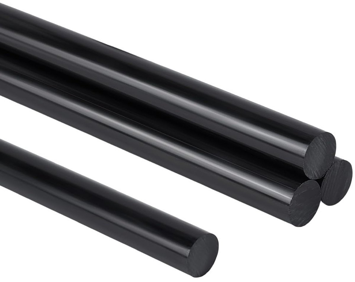 4 Stuks Ronde Plastic Staven van Acetaal Copolymeer 12,5mm Diameter 30cm Zwarte Steun Tangen voor Creatieve Projecten, Punching en Verlenging