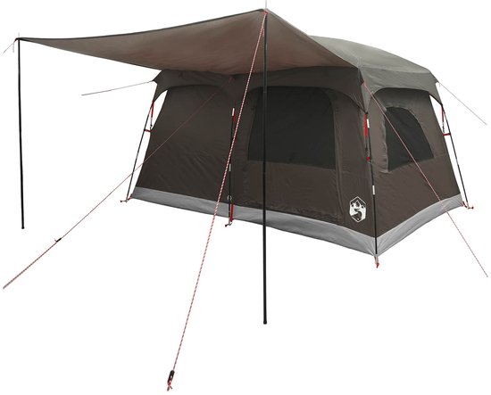 vidaXL - Familietent - 6-persoons - Bruin - Grijs - Polyester van Vidaxl — afbeelding 4