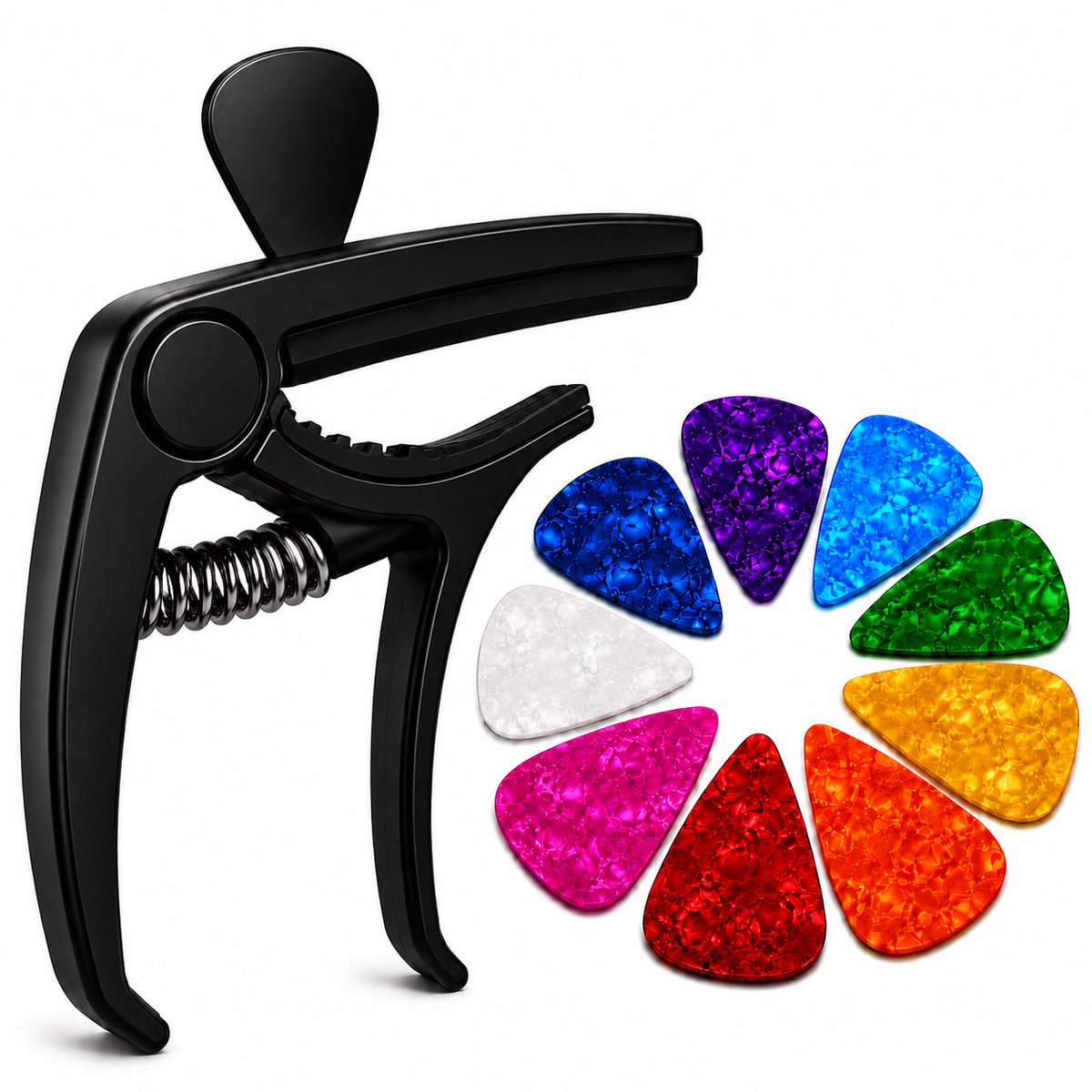 Premium Capo voor Gitaar met 10 Plectrums - Kapo Accessoires voor Akoestische Gitaar
