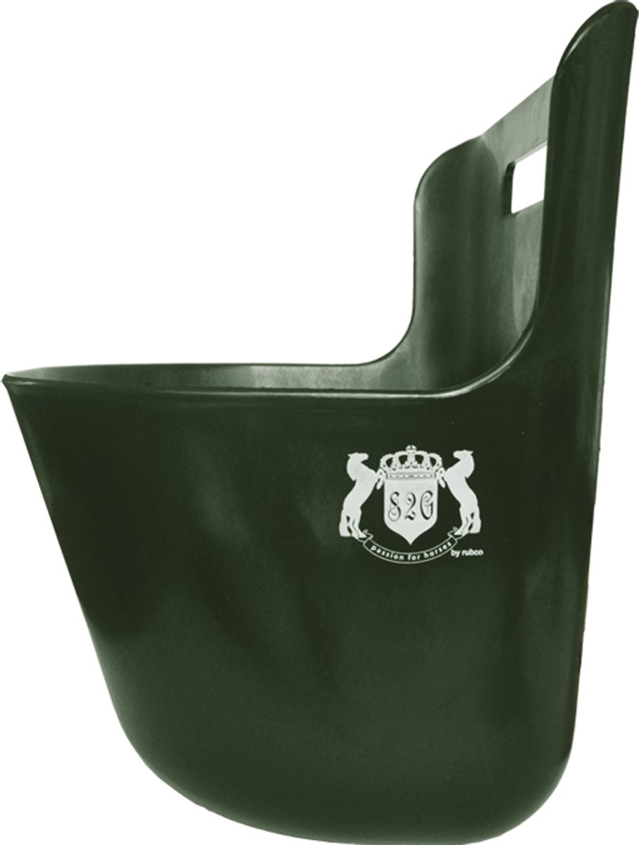 Voederbak groen kunststof 13 L incl.logo