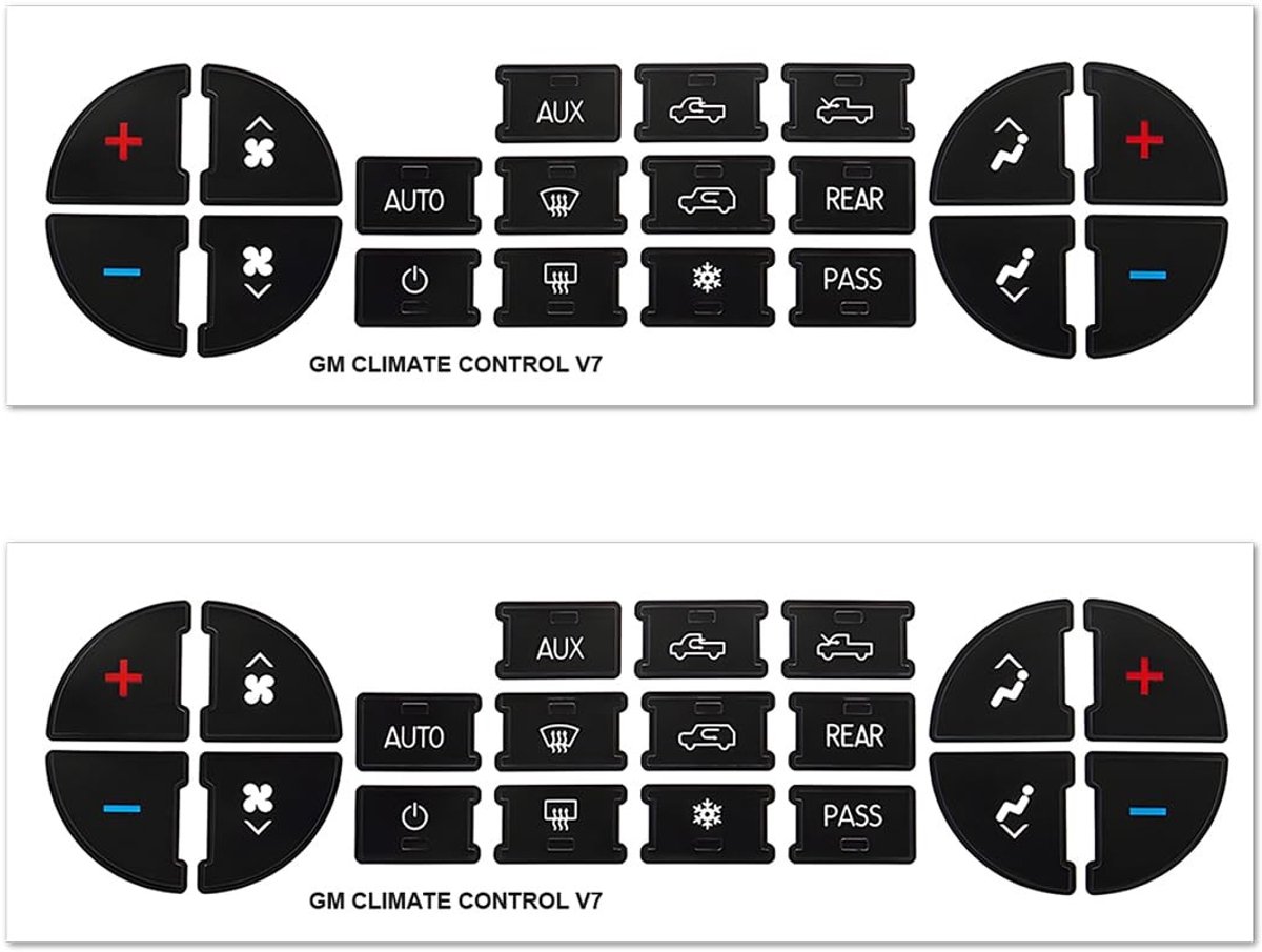 LIVIA HOME- Airconditioningknopstickers 2 stuks - Auto Sticker - PVC - Weerbestendig - Verbetering Uiterlijk - 10 x 10 cm - Autostickers