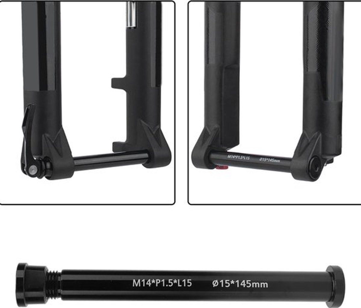 Allecto Thru Axle Boost 15x145mm Aluminium Voor mountainbike