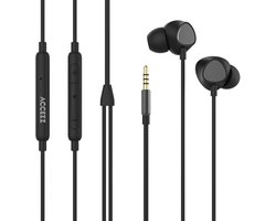 Accezz In-ear oordopjes - Bedrade oordopjes - AUX / 3,5 mm Jack aansluiting - Zwart