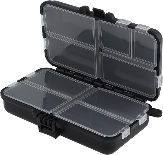 Mini Hengelaccessoires Opbergdoos, Dubbel Laags met 9 Compartimenten voor Lood en Aas (11cm x 6.5cm) - Ideaal voor Vissen en Outdoor Activiteiten van Merkloos — afbeelding 5