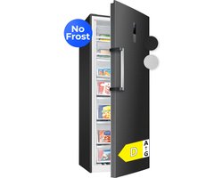 Bomann GSVS 7365 – Grote Vrijstaande Vriezer ook als Koelkast te gebruiken – Total No Frost - 380 liter inhoud - 186 cm hoog – 70 cm breed – Zwart – Energieklasse D