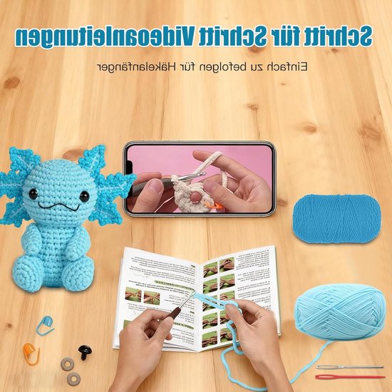 Complete Haakset voor Beginners met Video-instructies, Eenvoudige DIY Haakdieren, Perfect voor Kinderen en Ontspanning, Ideaal Cadeau voor Creatieve Hobbyisten — afbeelding 2