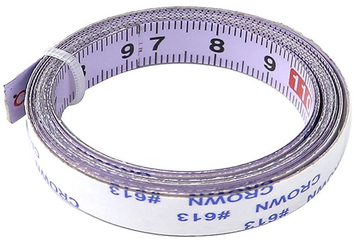 Dailygoods- Liniaal 0-5M RVS - Zelfklevende Tape - Waterdicht - Slijtvaste Regel - Duidelijke Markeringen - Geschikt voor Houtbewerking - Meetlint