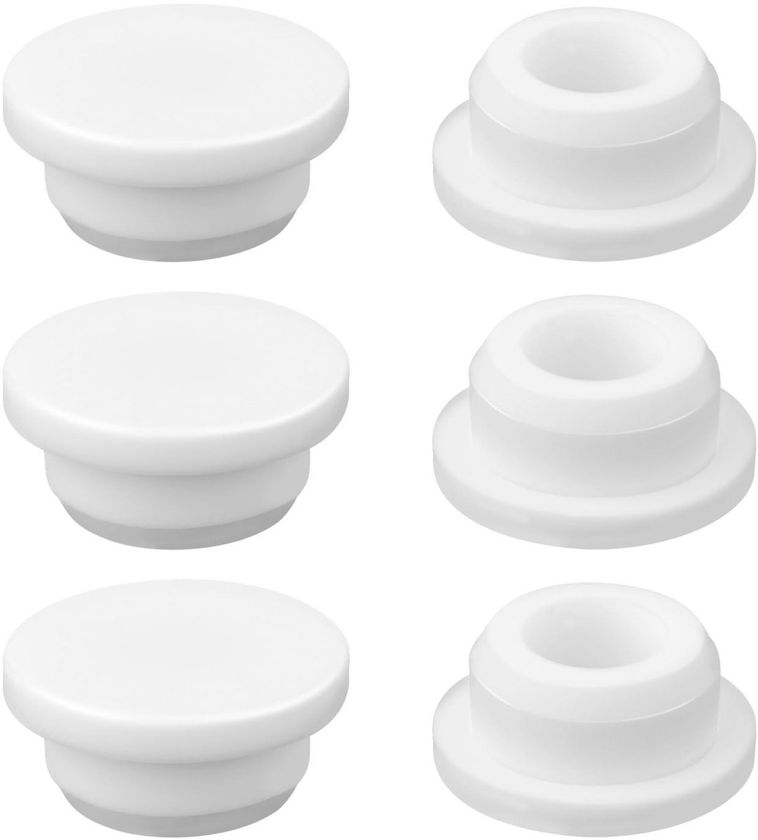 Dailygoods- Overloopdeksel 6 Stuks - Siliconen Wastafel Overloopdoppen - Herbruikbaar Badkuip Deksel - Wit - 3,2x3,2x1,45 cm - Afvoerplug