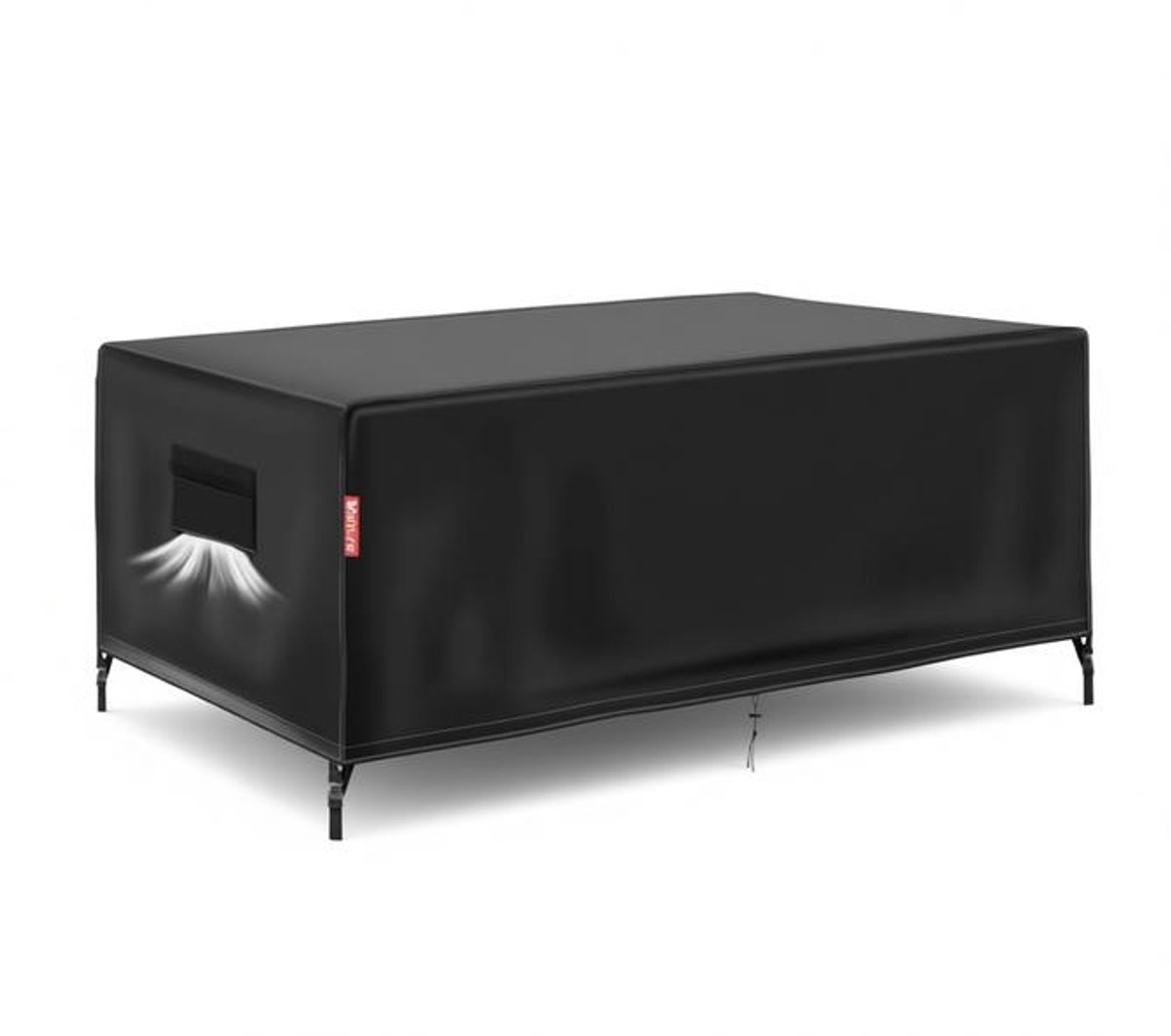 ElleMooi Waterdichte beschermhoes voor tuintafel 150x150x74 cm, Oxford 600D, winterbestendig, zwart